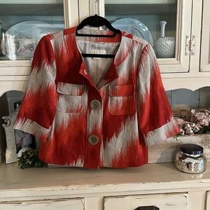 Red and Tan Michael Kors jacket in the size small.